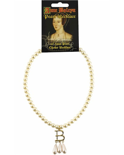 Anne Boleyn Faux Pearl Choker Necklace 16"