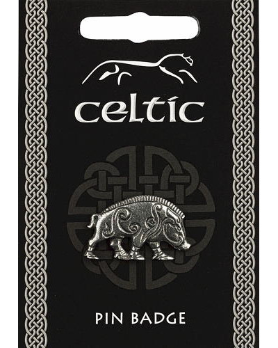 Celtic Boar Pin Badge - Pewter