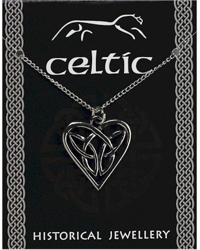Celtic Interlaced Heart Pendant - Pewter