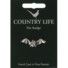 Country Life Bat Pin Badge - Pewter
