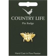Country Life Bee Pin Badge - Gold Plated