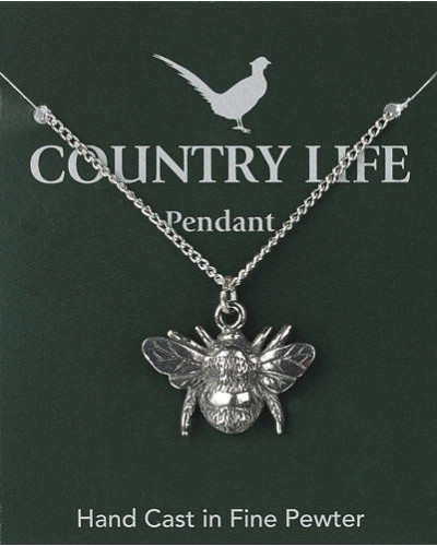 Country Life Bee Pendant - Pewter