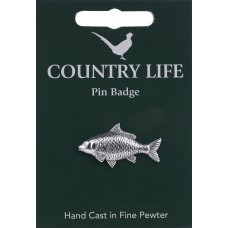 Country Life Carp Pin Badge - Pewter