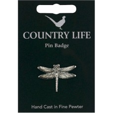 Country Life Dragonfly Pin Badge - Pewter