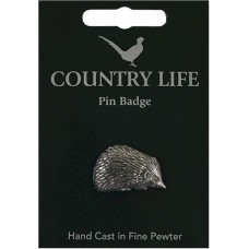 Country Life Hedgehog Pin Badge - Pewter