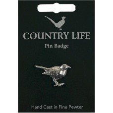 Country Life Robin Pin Badge - Pewter