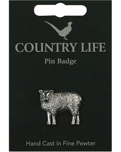 Country Life Sheep Pin Badge - Pewter