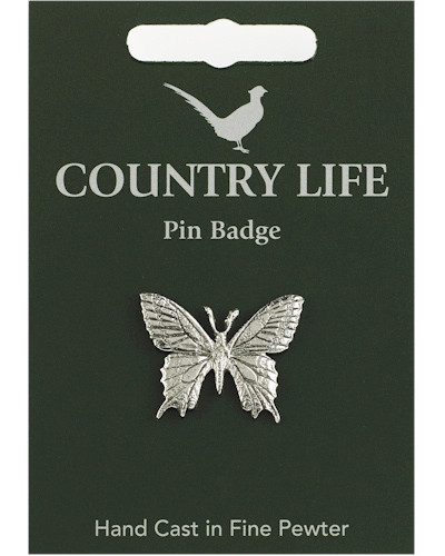 Country Life Swallowtail Pin Badge - Pewter