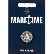 Compass Pin Badge - Pewter