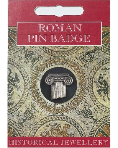 Roman Column Pin Badge - Pewter