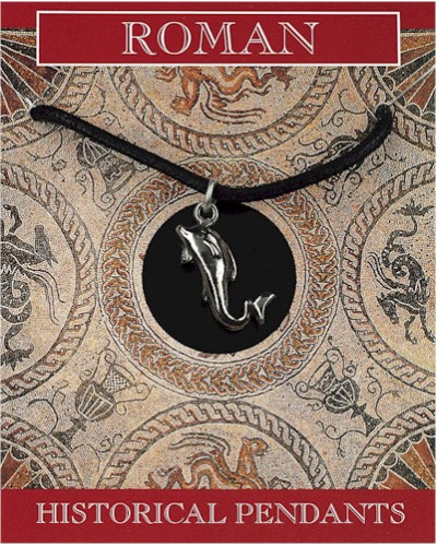 Roman Dolphin Pendant - Pewter