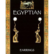 Egyptian Cat Earrings - Gold Plated