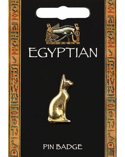 Egyptian Cat Pin Badge - Gold Plated