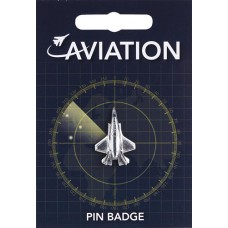 F-35 Fighter Jet Pin Badge - Pewter