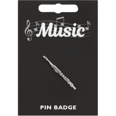 Flute Pin Badge - Pewter