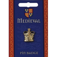 Heraldic Crown Pin Badge - Gold Plated