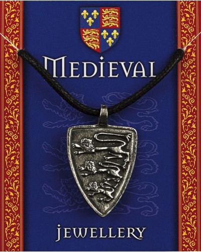 Heraldic Lions Pendant - Pewter