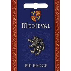 Heraldic Lion Pin Badge - Pewter