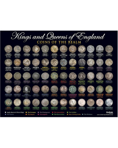 Kings and Queens Coin Poster - Flat A3