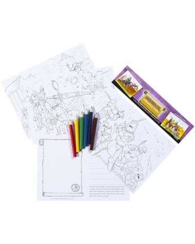 Medieval Educational Colouring Postcards