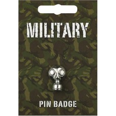 Gas Mask Pin Badge - Pewter