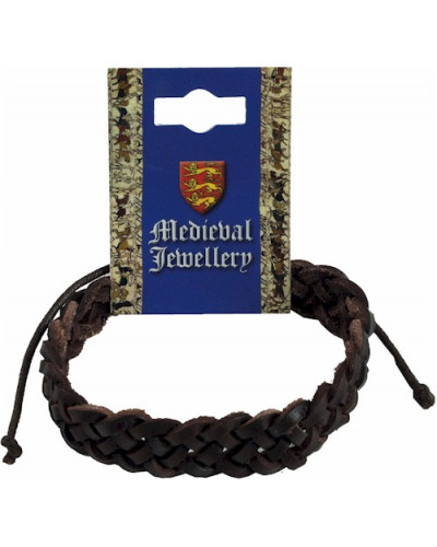 Medieval Leather Single Plaited Bracelet (2 Designs)
