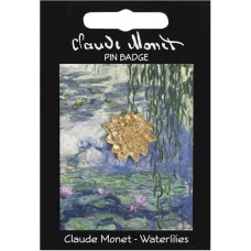 Monet Water Lily Pin Badge - Gold Plated