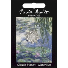 Monet Water Lily Pin Badge - Pewter