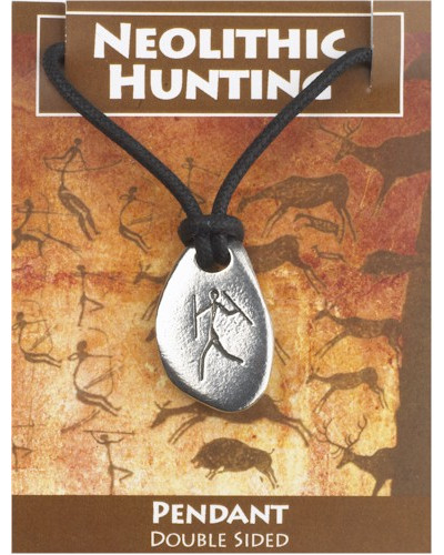 Neolithic Hunting Pendant Bison - Pewter