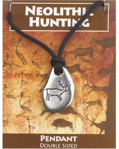 Neolithic Hunting Pendant Stag - Pewter