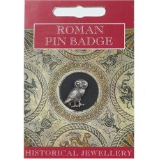 Roman Owl Pin Badge - Pewter
