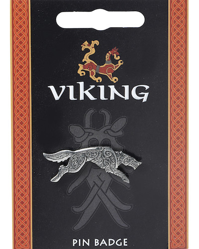 Odin’s Running Wolf Pin Badge - Pewter