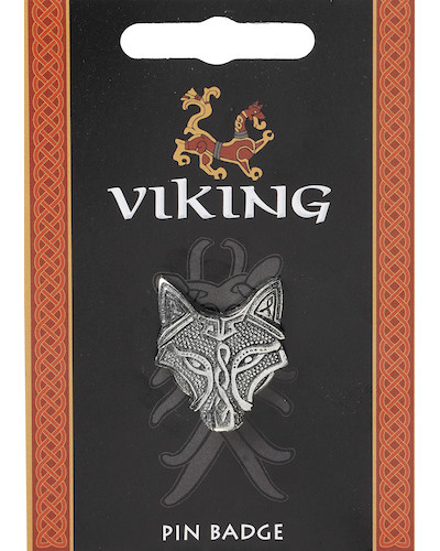Odin’s Wolf Head Pin Badge - Pewter