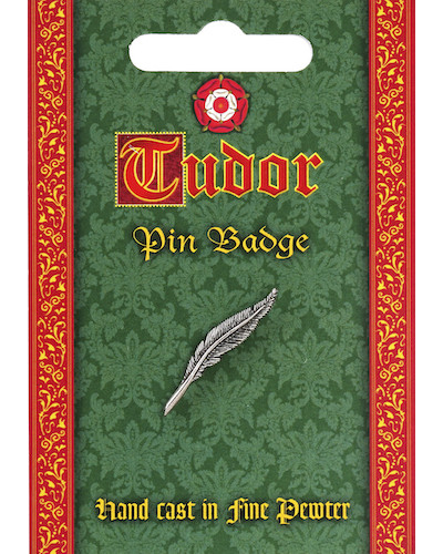 Tudor Quill Pin Badge - Pewter