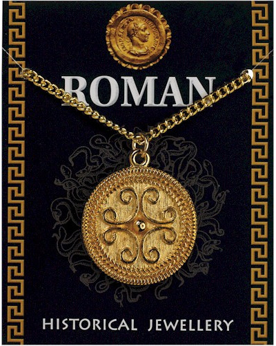 Roman Filigree Scroll Pendant - Gold Plated