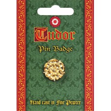 Tudor Rose Pin Badge - Gold Plated