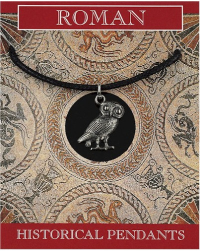 Roman Owl Pendant - Pewter