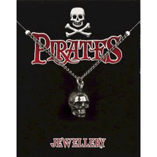 Pirate Skull Pendant on Chain - Pewter