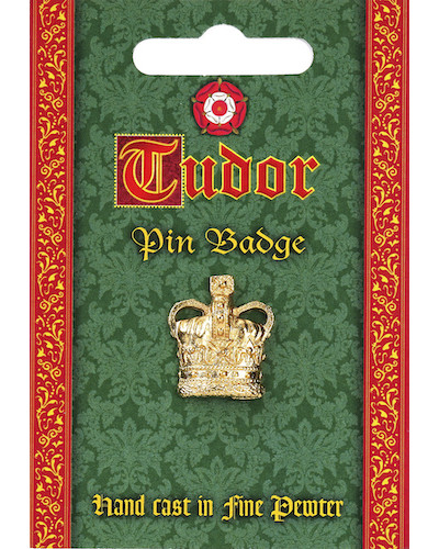 Tudor Crown Pin Badge - Gold Plated