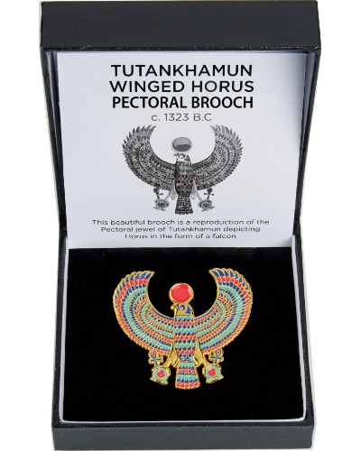 Tutankhamun Winged Horus Enamelled Brooch