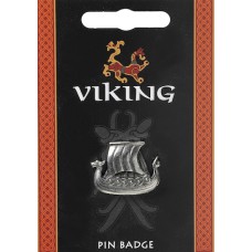 Viking Boat Pin Badge - Pewter