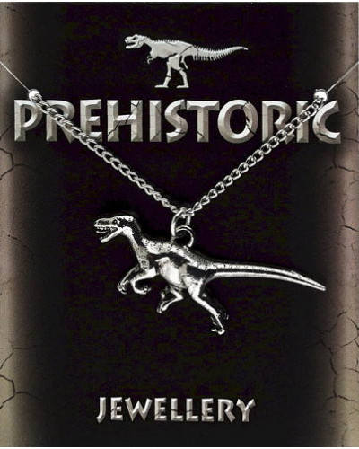 Velociraptor Pendant on Chain - Pewter