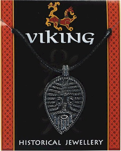 Viking Face Pendant - Pewter