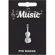 Violin Pin Badge - Pewter