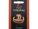 Viking Enamelled Ship Pin Badge