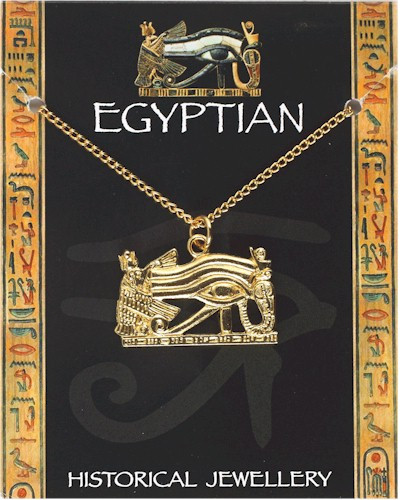 Wadjet Eye Pendant on Chain - Gold Plated