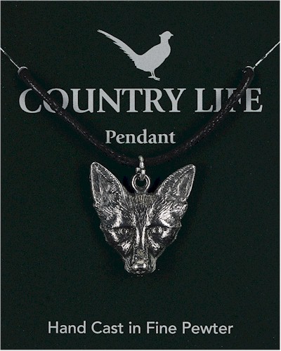 Country Fox Horse Pendant - Pewter