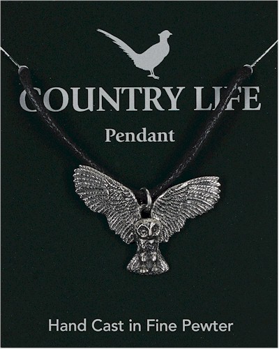 Country Life Owl Pendant - Pewter