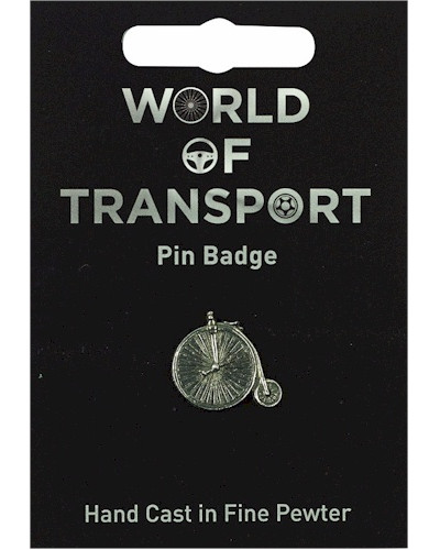 Penny Farthing Bicycle Pin Badge - Pewter