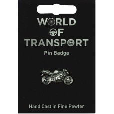 Sport Bike Pin Badge - Pewter